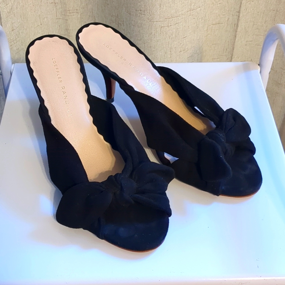 Loeffler Randall Black Bow Slingback Mules